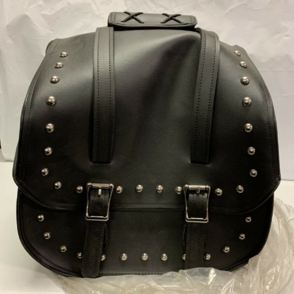 Diamond Plate 2 Pc Motorcycle Saddlebag Pvc Z504